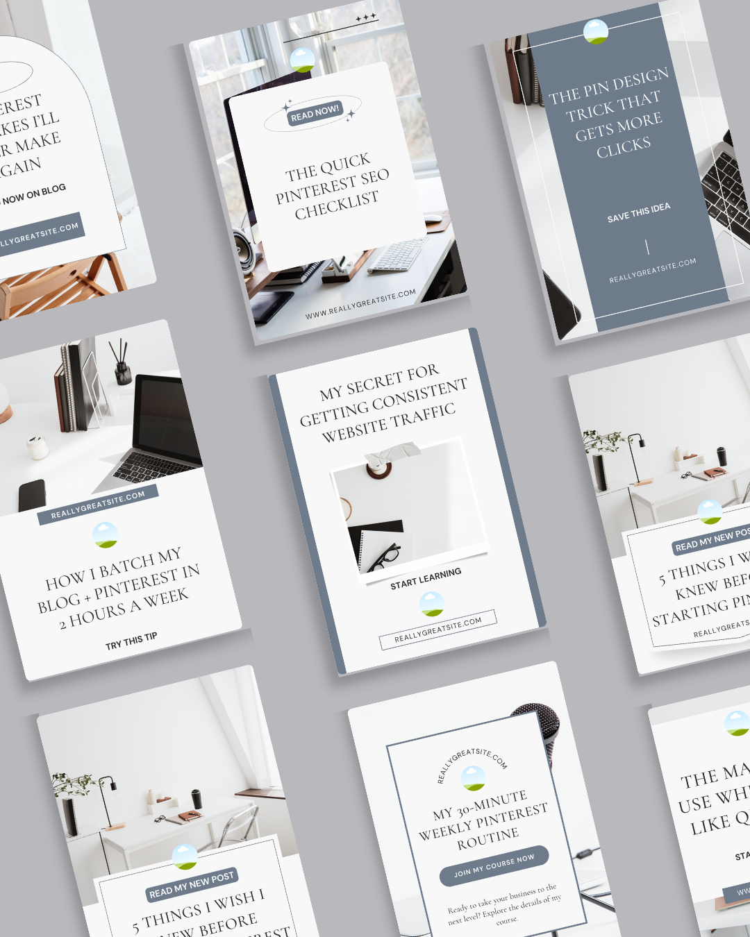 1.1 Pinterest Templates For Entrepreneurs - Minimalist Gray