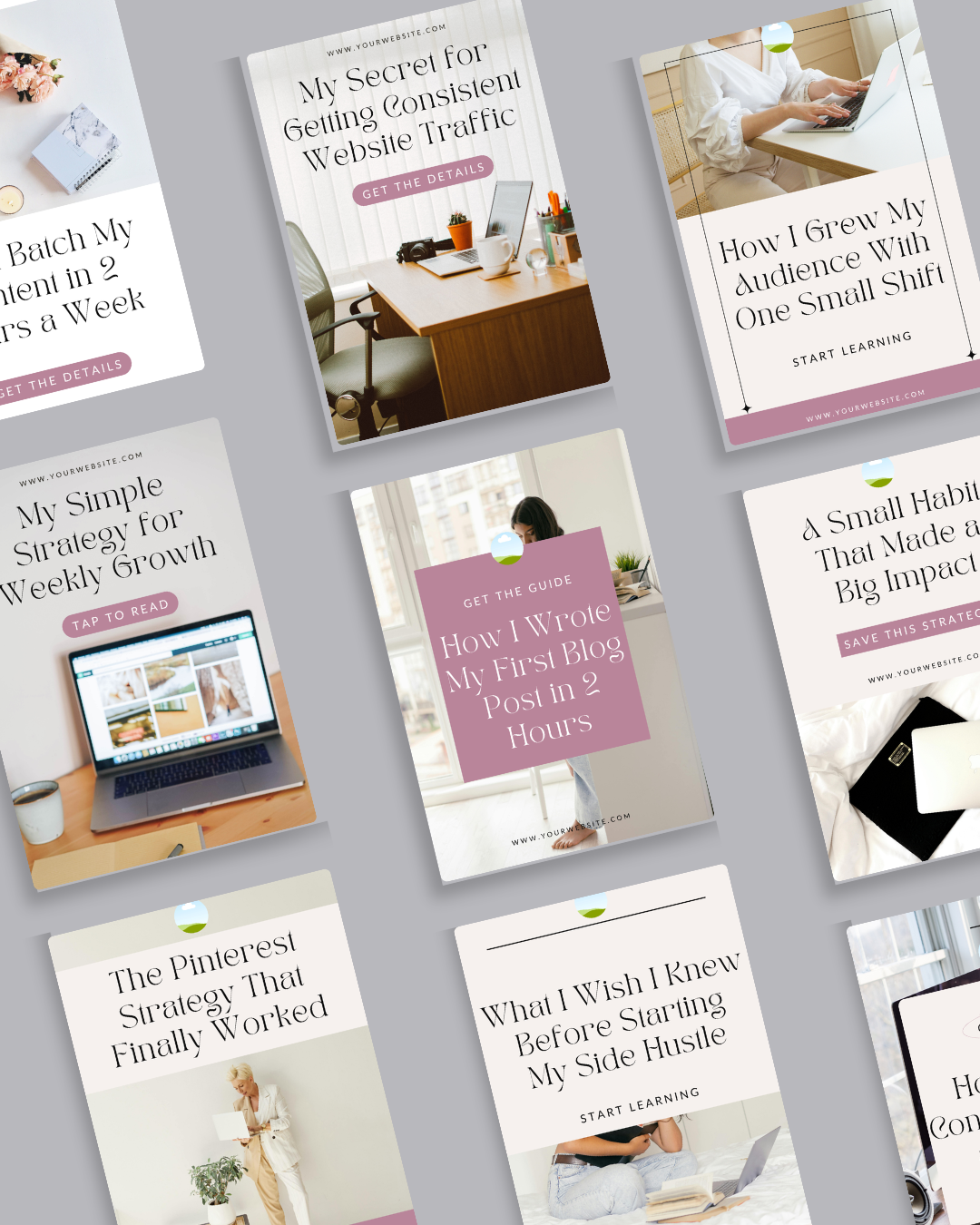 1.12 Pinterest Soft Storytelling Templates For Entrepreneurs - Minimalist Mauve