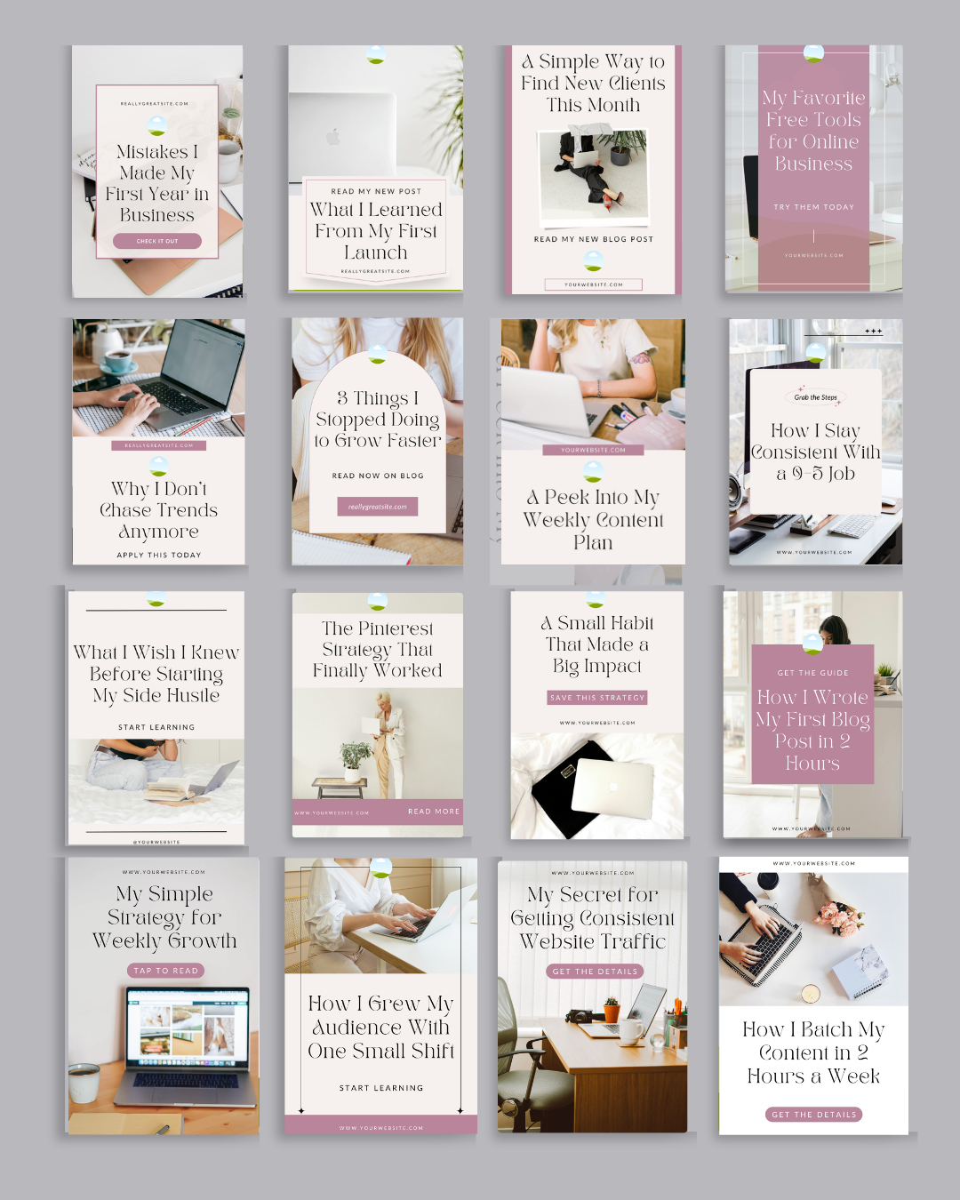 1.12 Pinterest Soft Storytelling Templates For Entrepreneurs - Minimalist Mauve