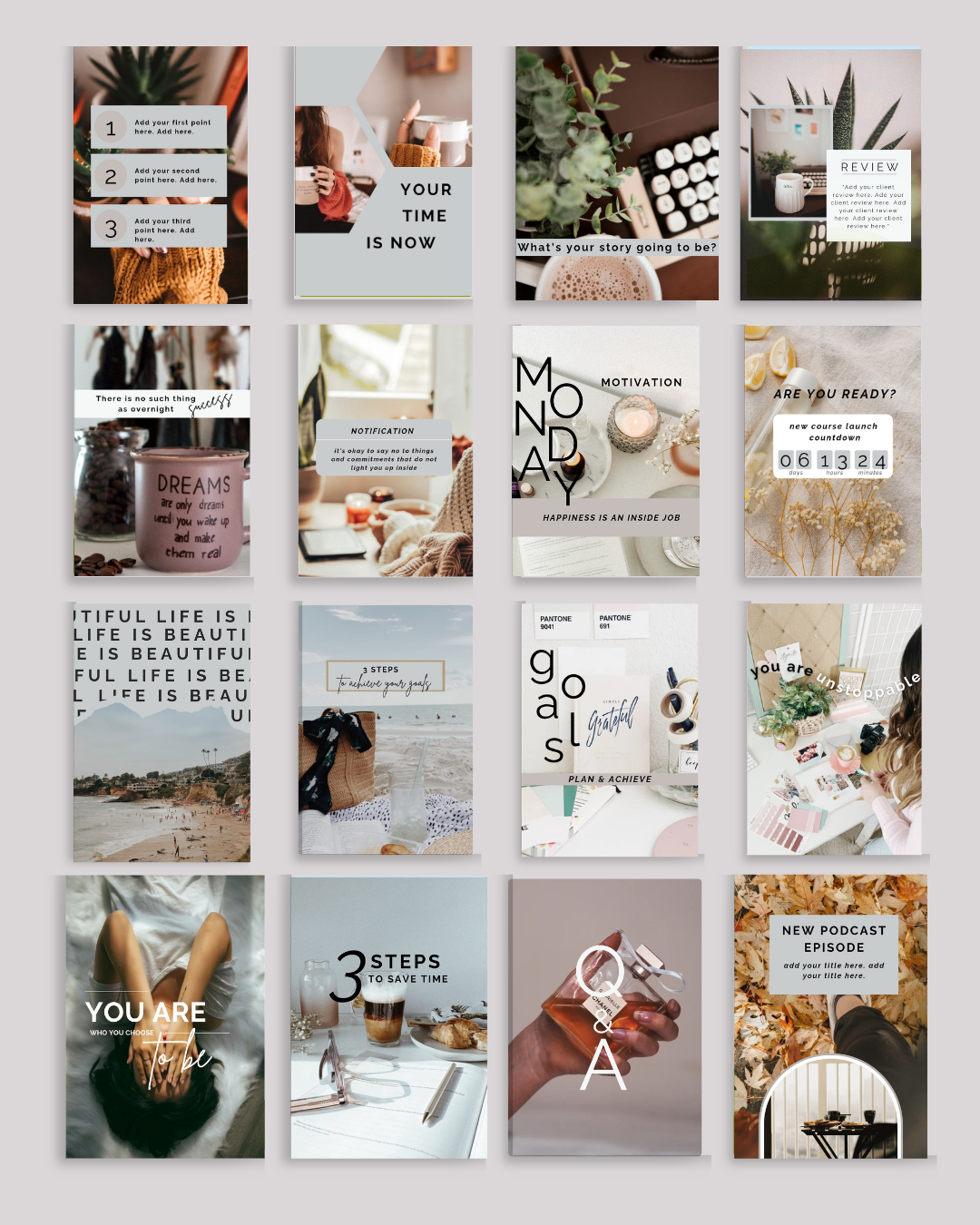 1.1 Manifest Your Life Stories Instagram Canva Templates