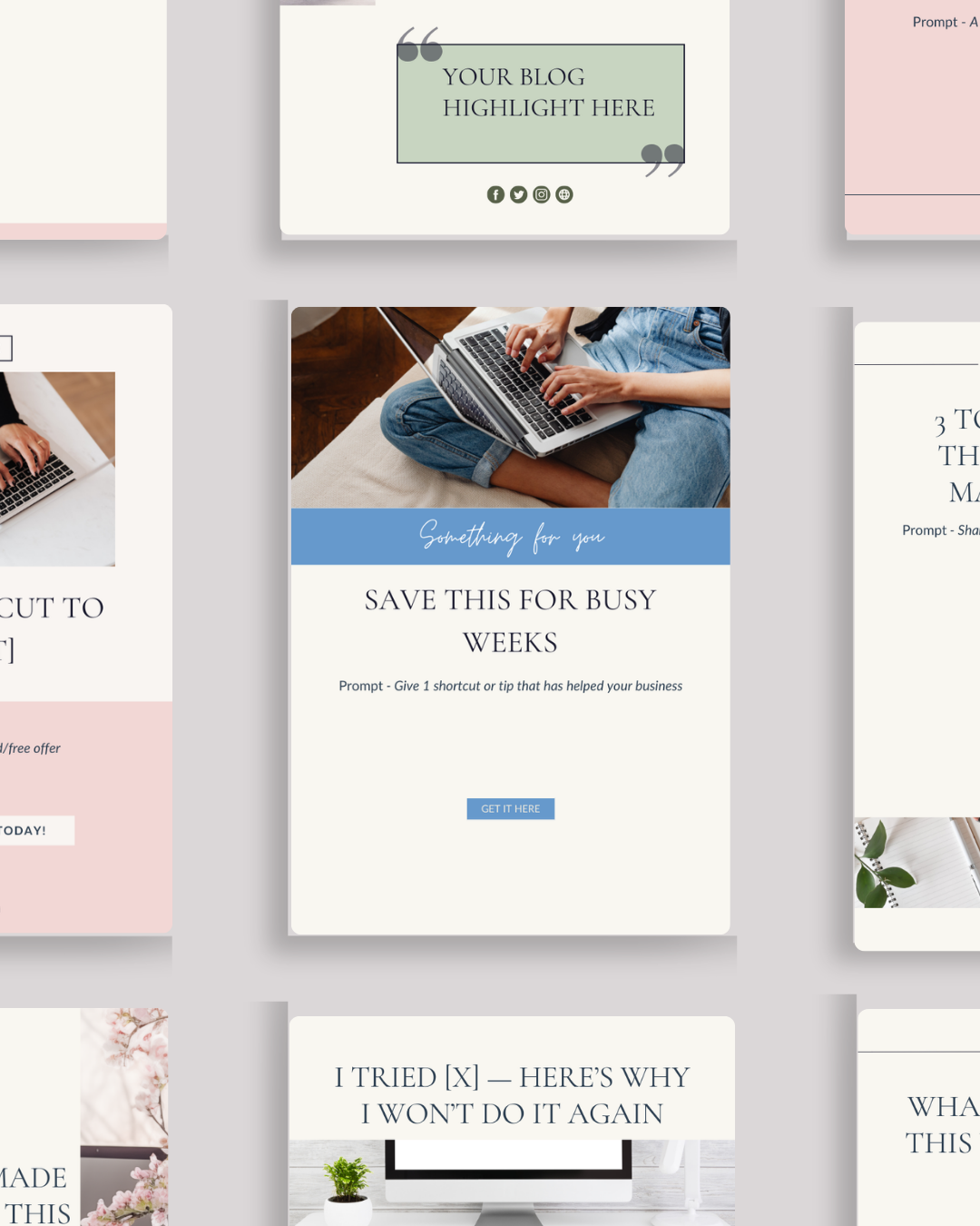 1. The Side-Hustler’s Newsletter Canva Set - Newsletter Templates for Busy Entrepreneurs