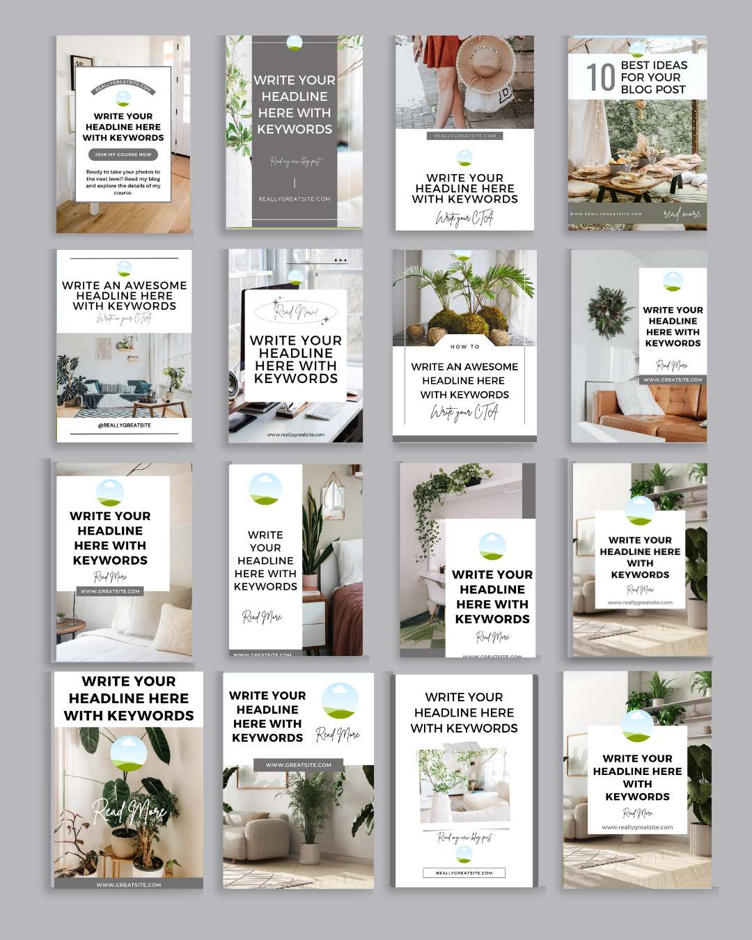 1.8 Pinterest Templates 30 Pins for 30 Days